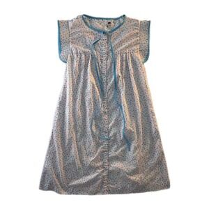 Vintage Pink & Blue Models Coat Polka Dot Housecoat - Size S